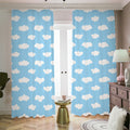 Sky Cloud Pattern Print Dimout Pencil Pleat Curtains