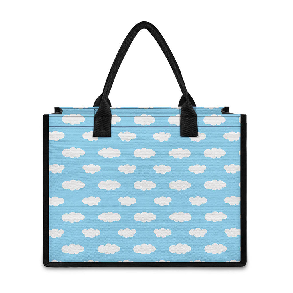 Sky Cloud Pattern Print Canvas Tote Bag