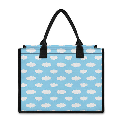 Sky Cloud Pattern Print Canvas Tote Bag