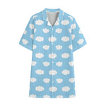 Sky Cloud Pattern Print Cotton Hawaiian Shirt