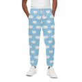 Sky Cloud Pattern Print Cotton Sweatpants