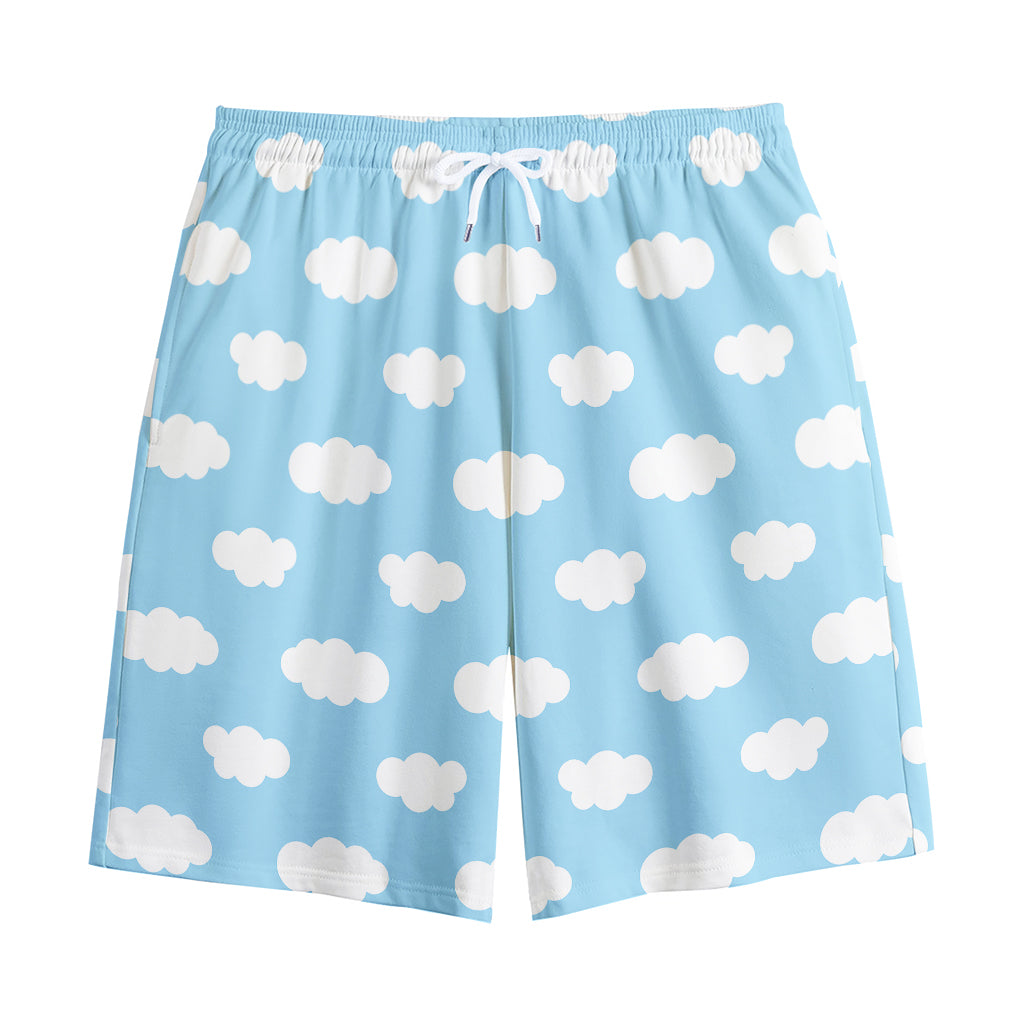 Sky Cloud Pattern Print Cotton Shorts