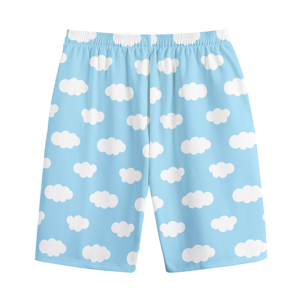 Sky Cloud Pattern Print Cotton Shorts