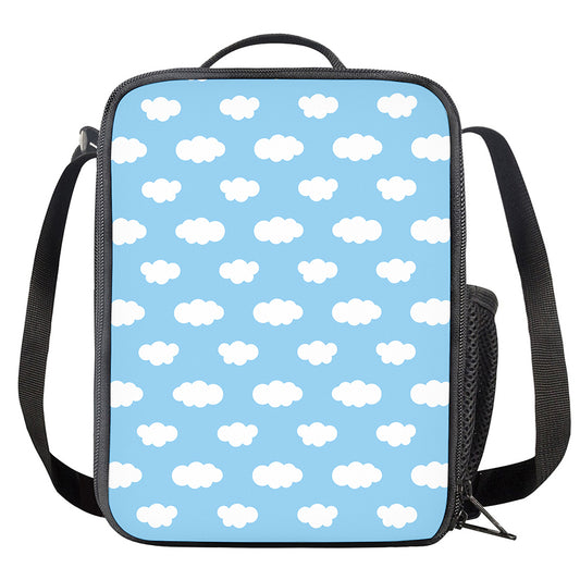 Sky Cloud Pattern Print Crossbody Lunch Bag