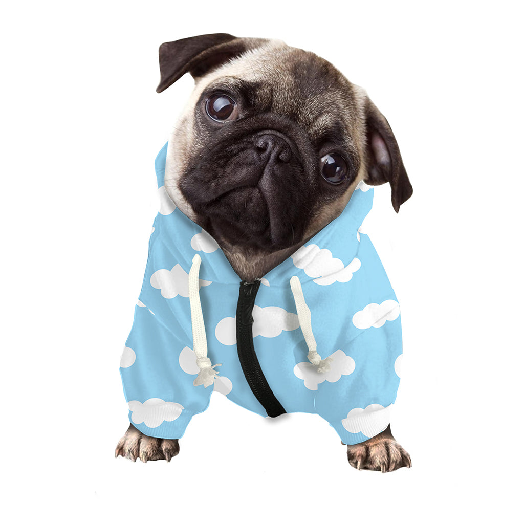 Sky Cloud Pattern Print Dog Zip Up Hoodie