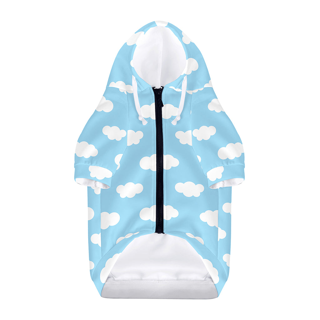 Sky Cloud Pattern Print Dog Zip Up Hoodie