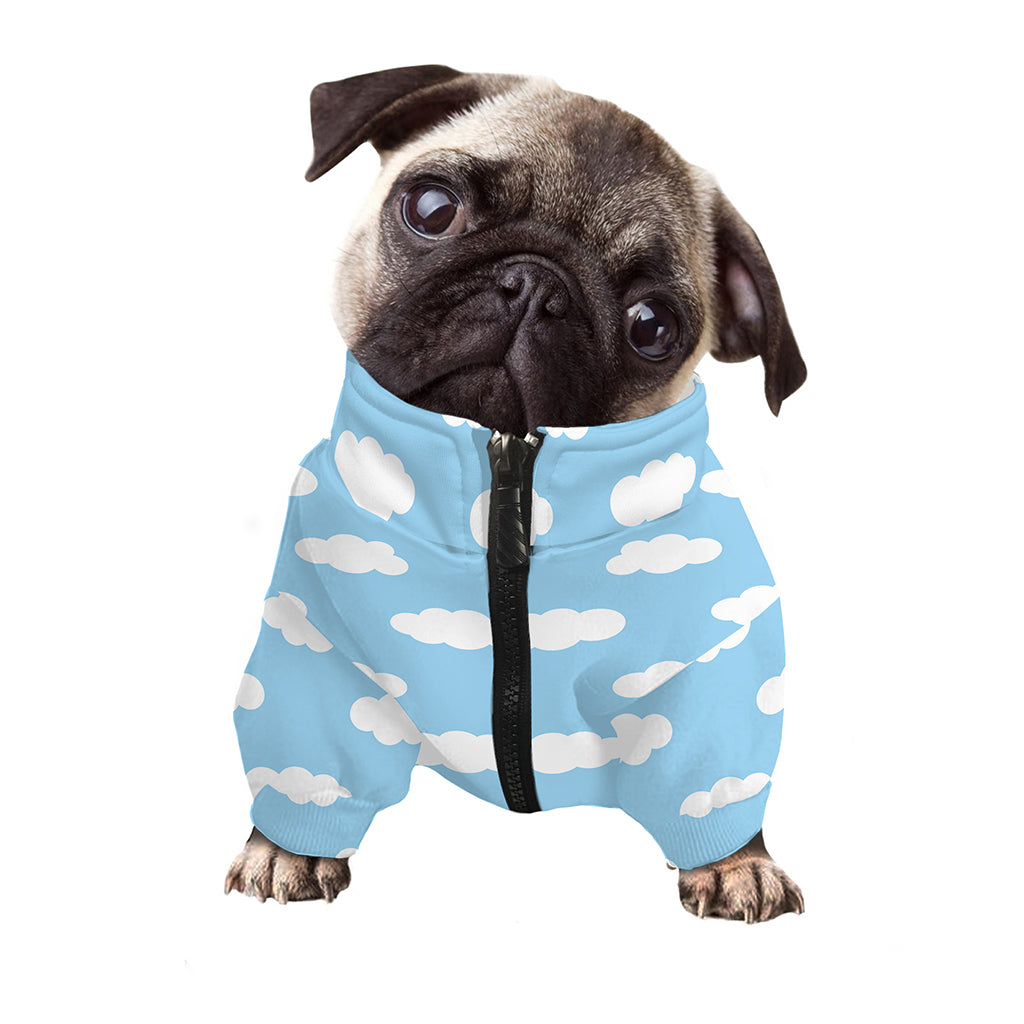 Sky Cloud Pattern Print Dog Zip Up Jacket