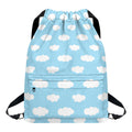Sky Cloud Pattern Print Drawstring Backpack