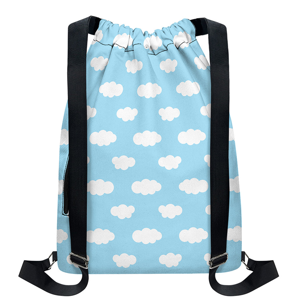Sky Cloud Pattern Print Drawstring Backpack