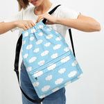 Sky Cloud Pattern Print Drawstring Backpack