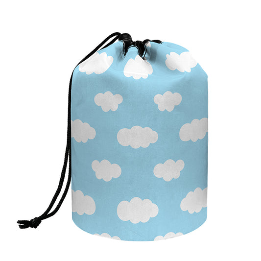 Sky Cloud Pattern Print Drawstring Makeup Bag