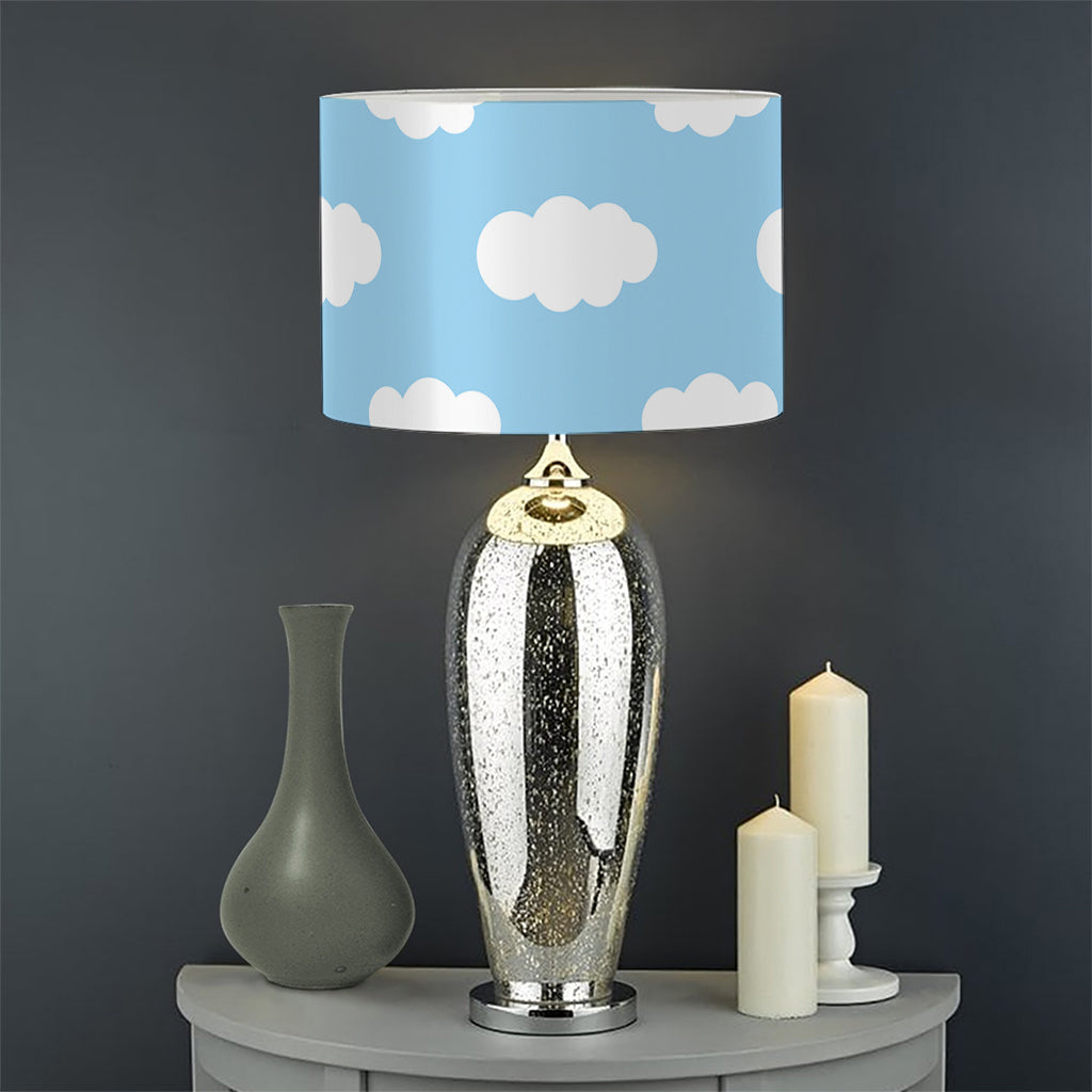 Sky Cloud Pattern Print Drum Lamp Shade