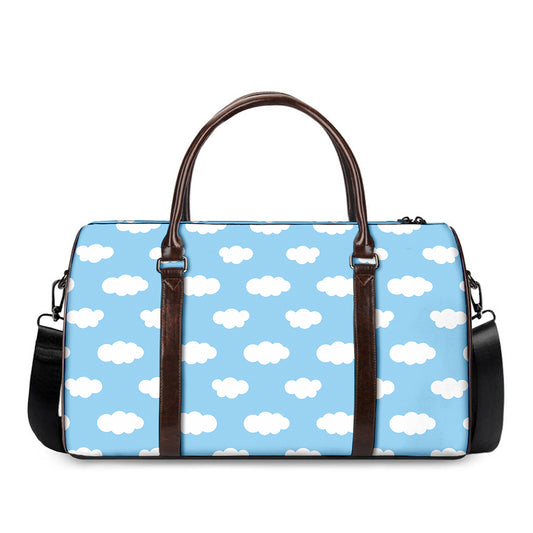 Sky Cloud Pattern Print Duffle Bag