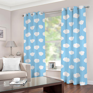 Sky Cloud Pattern Print Extra Wide Grommet Curtains