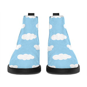 Sky Cloud Pattern Print Flat Ankle Boots