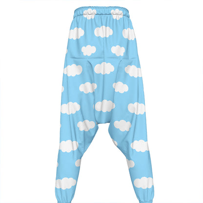 Sky Cloud Pattern Print Hammer Pants