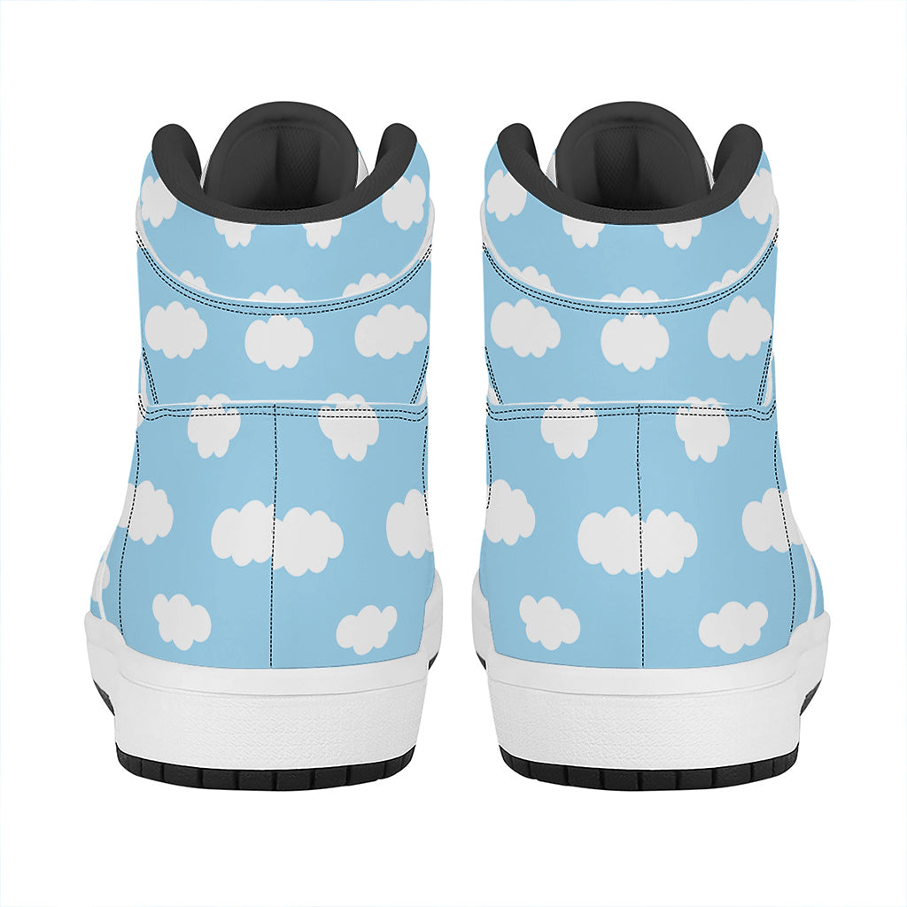 Sky Cloud Pattern Print High Top Leather Sneakers