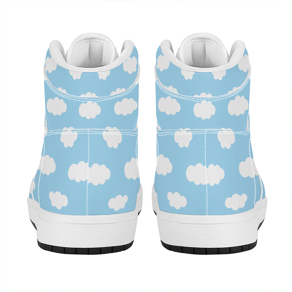 Sky Cloud Pattern Print High Top Leather Sneakers