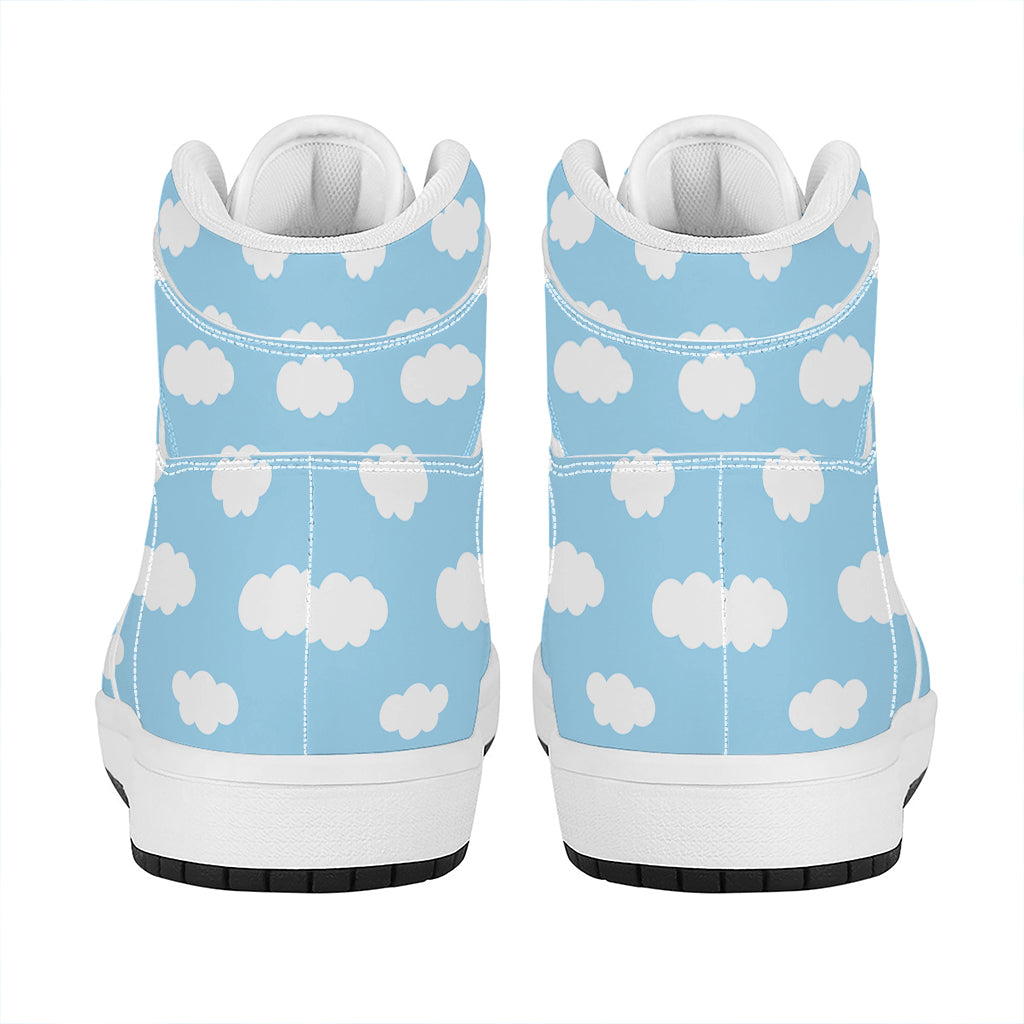 Sky Cloud Pattern Print High Top Leather Sneakers