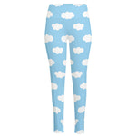 Sky Cloud Pattern Print High-Waisted Pocket Leggings