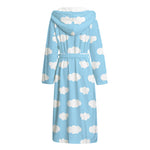 Sky Cloud Pattern Print Hooded Bathrobe