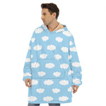 Sky Cloud Pattern Print Hoodie Blanket