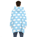 Sky Cloud Pattern Print Hoodie Blanket
