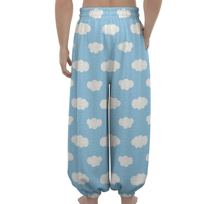Sky Cloud Pattern Print Lantern Pants