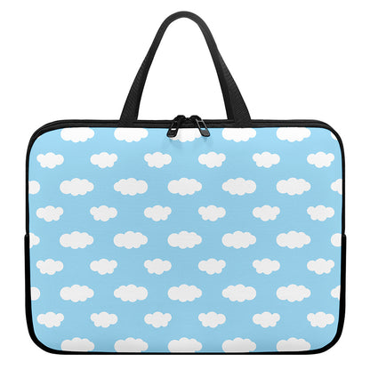 Sky Cloud Pattern Print Laptop Sleeve With Handle