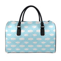 Sky Cloud Pattern Print Leather Duffel Bag