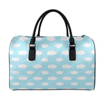 Sky Cloud Pattern Print Leather Duffle Bag
