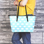 Sky Cloud Pattern Print Leather Tote Bag