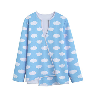 Sky Cloud Pattern Print Long Sleeve Short Coat