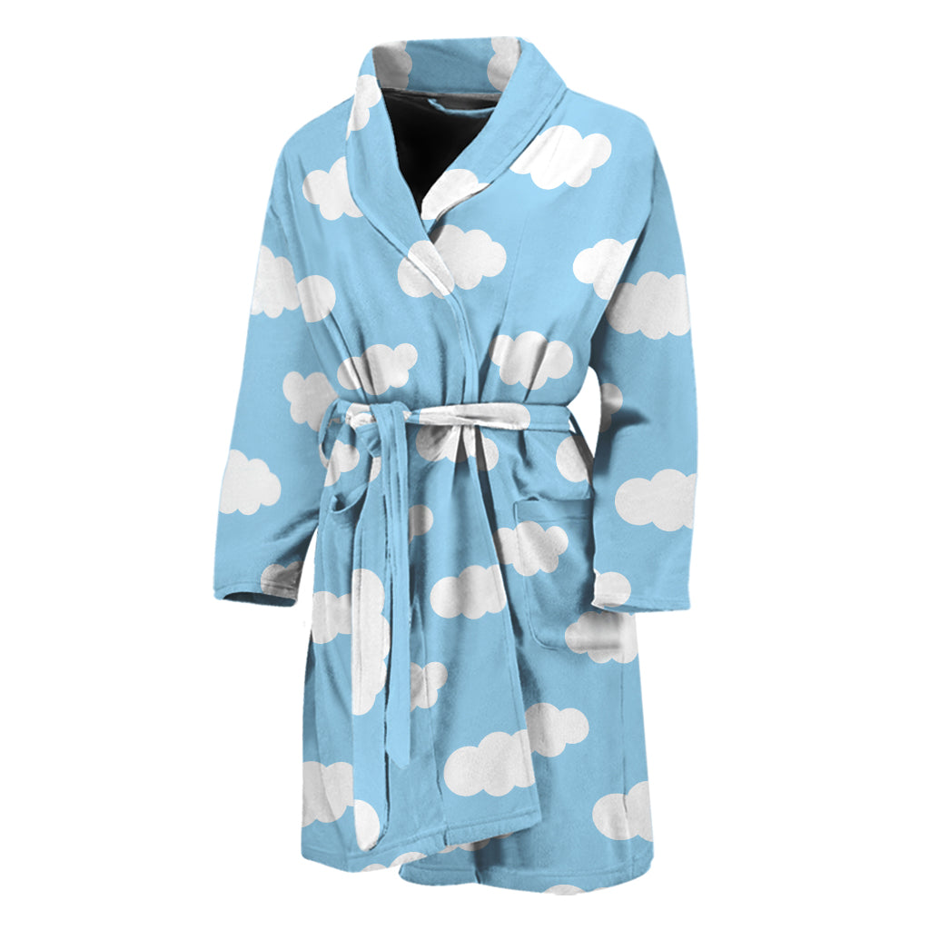 Sky Cloud Pattern Print Men's Bathrobe