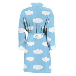 Sky Cloud Pattern Print Men's Bathrobe