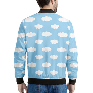 Sky Cloud Pattern Print Men's Bomber Jacket