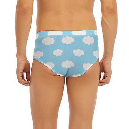 Sky Cloud Pattern Print Men's Briefs