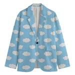 Sky Cloud Pattern Print Men's Cotton Blazer