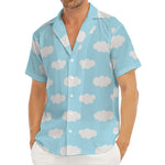 Sky Cloud Pattern Print Men's Deep V-Neck Shirt