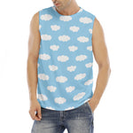 Sky Cloud Pattern Print Men's Fitness Tank Top