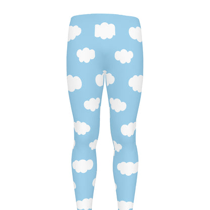 Sky Cloud Pattern Print Men's leggings