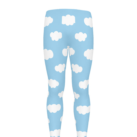 Sky Cloud Pattern Print Men's leggings