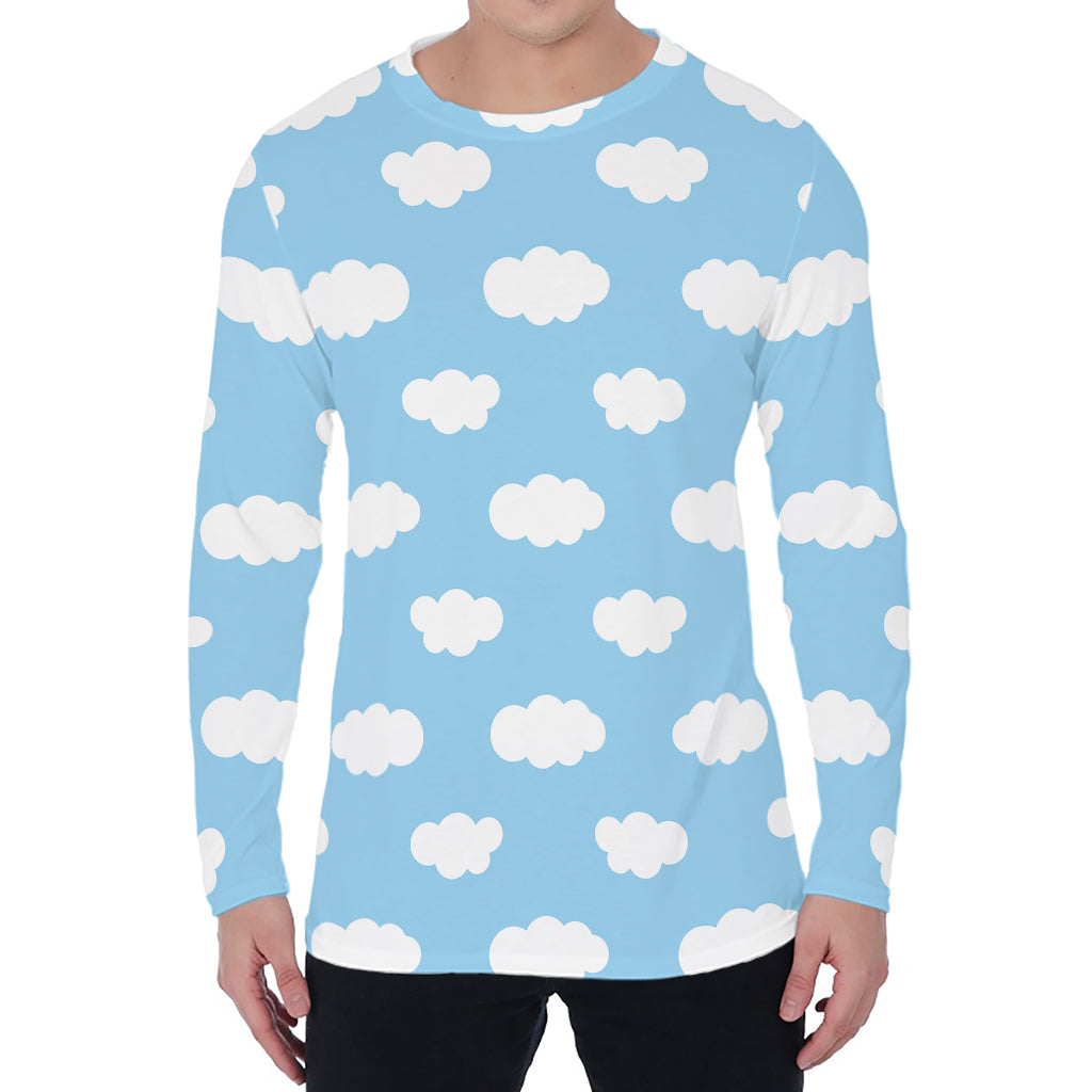 Sky Cloud Pattern Print Men's Long Sleeve T-Shirt