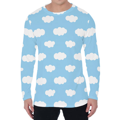 Sky Cloud Pattern Print Men's Long Sleeve T-Shirt