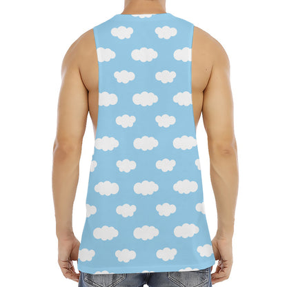 Sky Cloud Pattern Print Men's Muscle Tank Top
