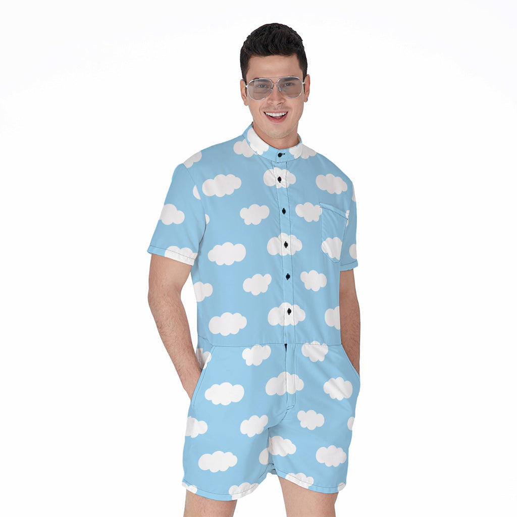 Sky Cloud Pattern Print Men's Rompers