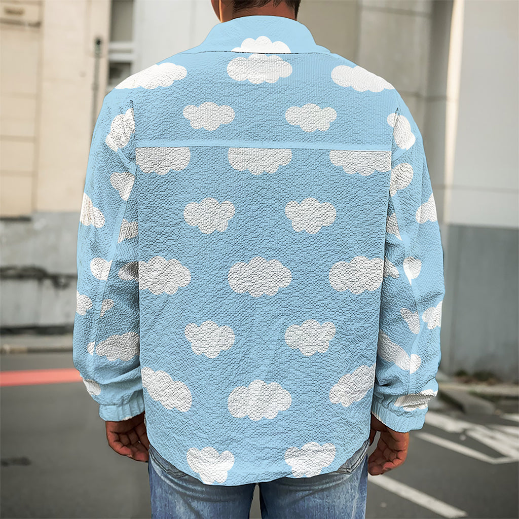 Sky Cloud Pattern Print Men's Shirt Jacket