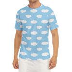 Sky Cloud Pattern Print Men's Short Sleeve Rash Guard
