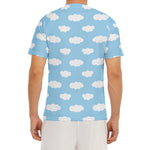 Sky Cloud Pattern Print Men's Short Sleeve Rash Guard