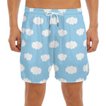 Sky Cloud Pattern Print Men's Split Running Shorts